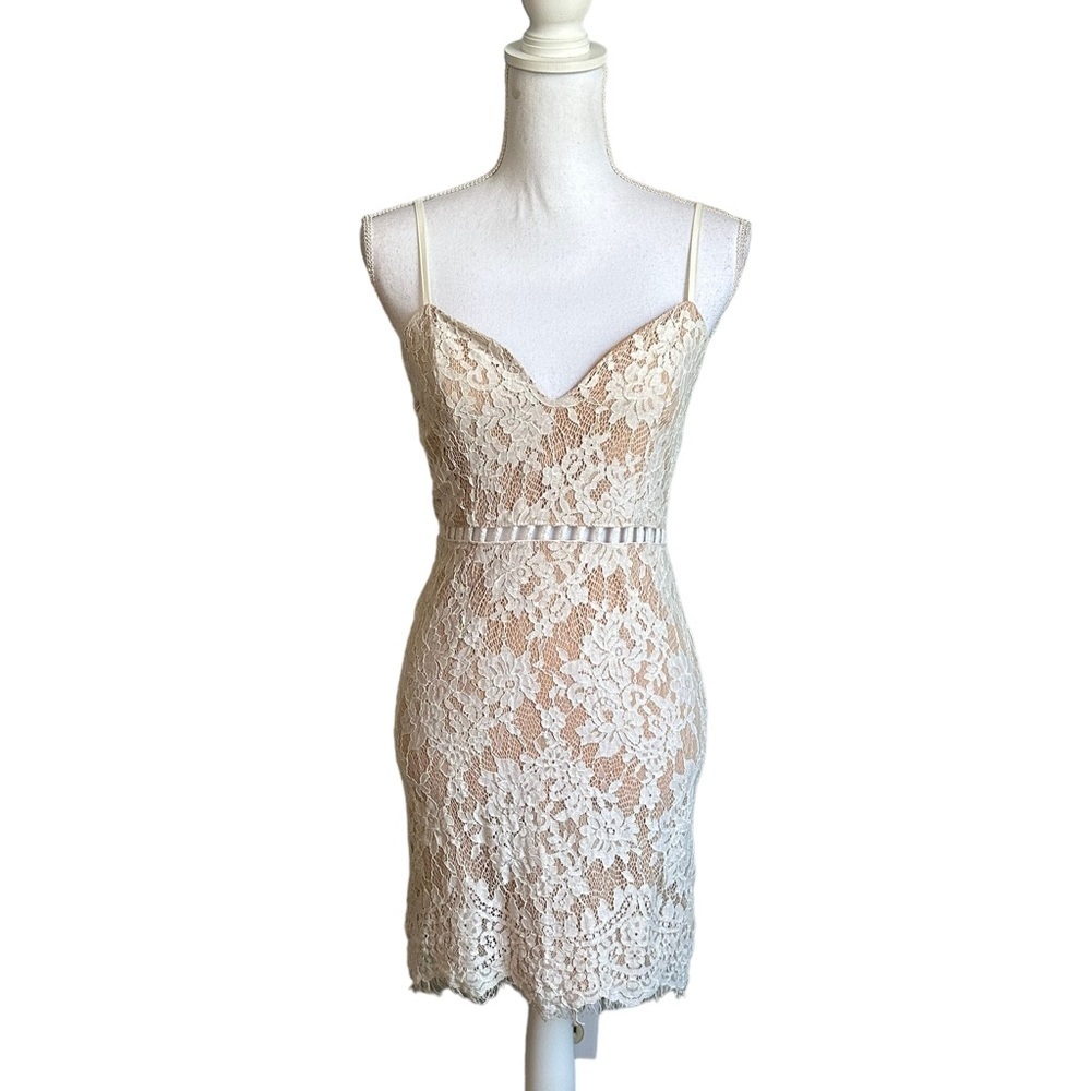 Tobi After Dark White Lace Bodycon Dress Size S/P